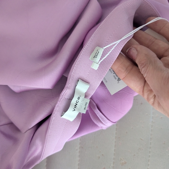 Vince NWT Lavender Wide-Leg Satin Pants - Picture 5 of 6